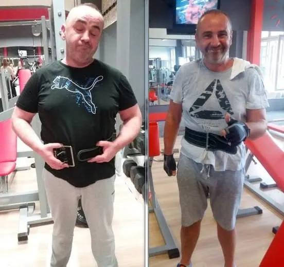 Grzegorz przed i po redukcji 18 kg w trzy miesiące